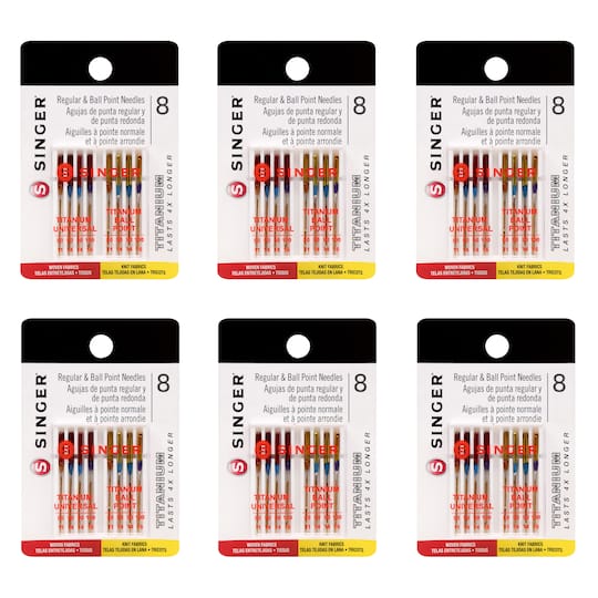 SINGER® Universal Regular & Ball Point Titanium Needles, 48ct.
